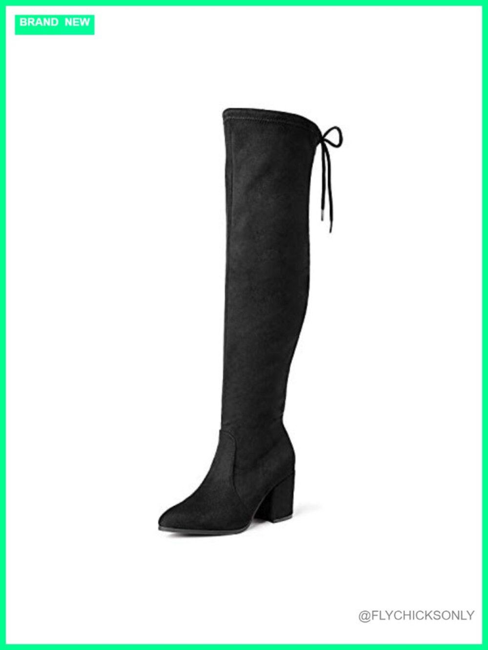 Women's Thigh High Over the Knee Stretch Boots Pointed Toe Block Heel